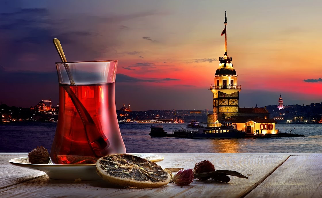 Tea and Maiden Tower Istanbul Tea and Maiden Tower Istanbul